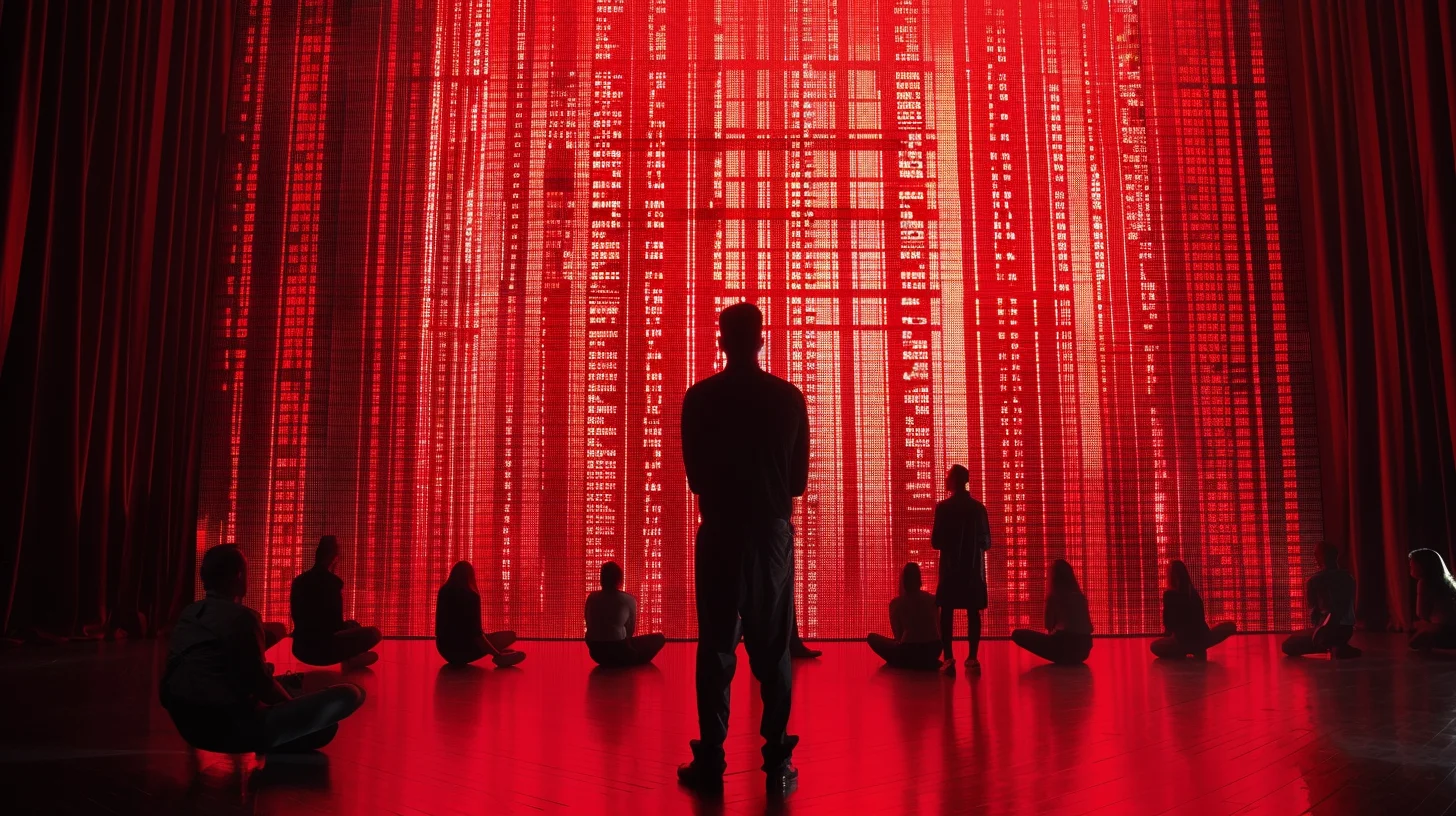 Spreadsheet with ratings turning into theatre curtain